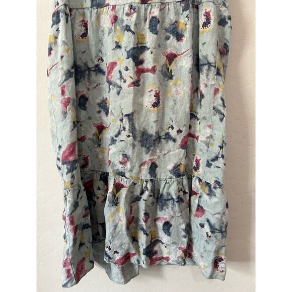 Linen Artsy Printed Halter Dress Size S Made in Italy Bellambra - Picture 3 of 11